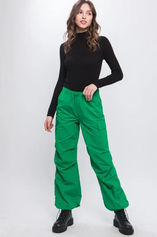 Loose Fit Parachute Cargo Pants S-L