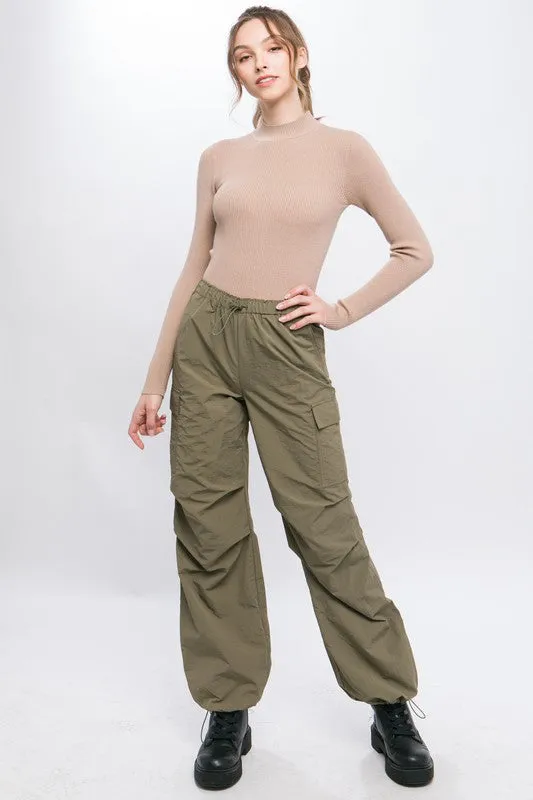 Loose Fit Parachute Cargo Pants S-L