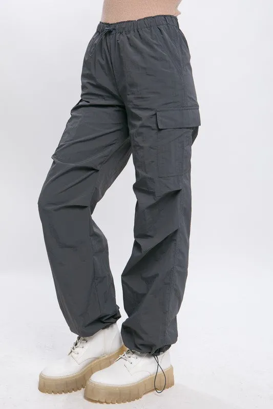 Loose Fit Parachute Cargo Pants S-L