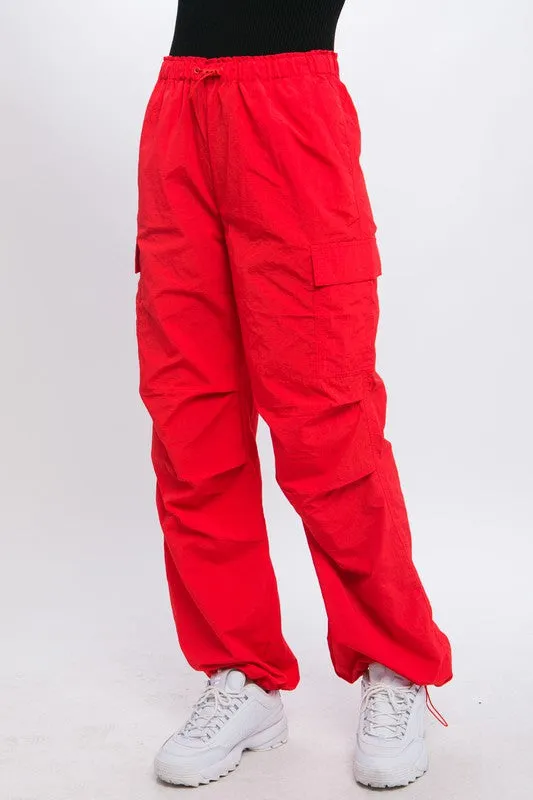 Loose Fit Parachute Cargo Pants S-L