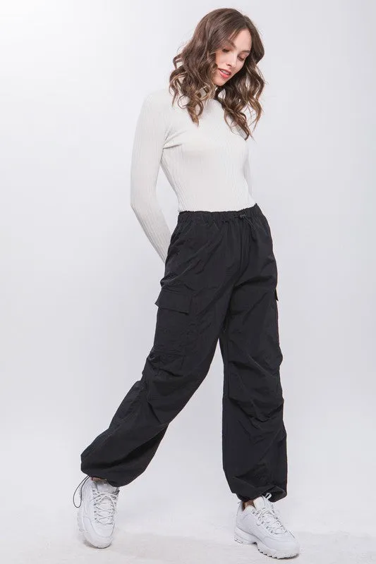 Loose Fit Parachute Cargo Pants S-L