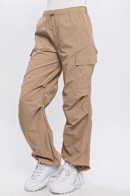 Loose Fit Parachute Cargo Pants S-L