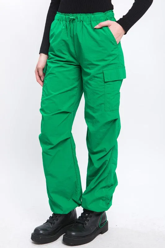 Loose Fit Parachute Cargo Pants S-L