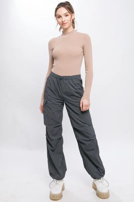 Loose Fit Parachute Cargo Pants S-L
