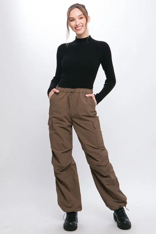 Loose Fit Parachute Cargo Pants S-L