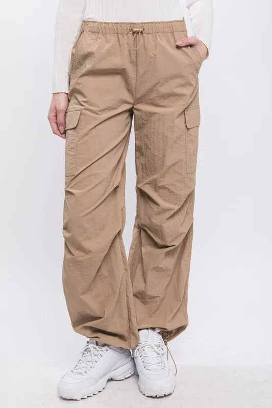 Loose Fit Parachute Cargo Pants S-L