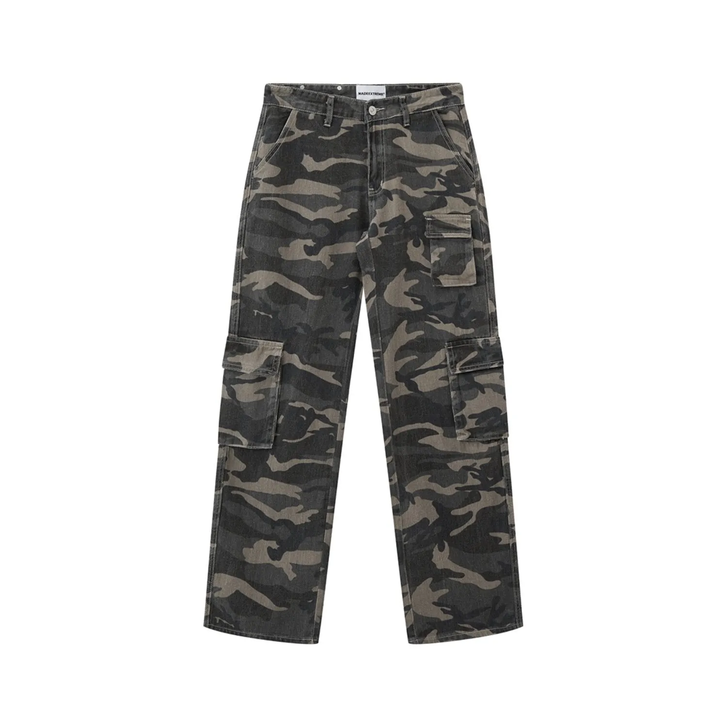MADEEXTREME American Retro Summer New Fashion Brand Street Men's Loose Tooling Camouflage Casual Trousers