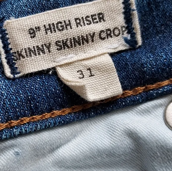 Madewell 9” High Riser Skinny Skinny Crop Jeans Size 31  # G1421 Bruce Wash