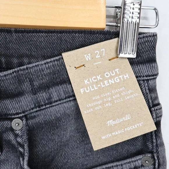 Madewell Kick Out Full Length Jean Paynes Wash Size 27 NWT