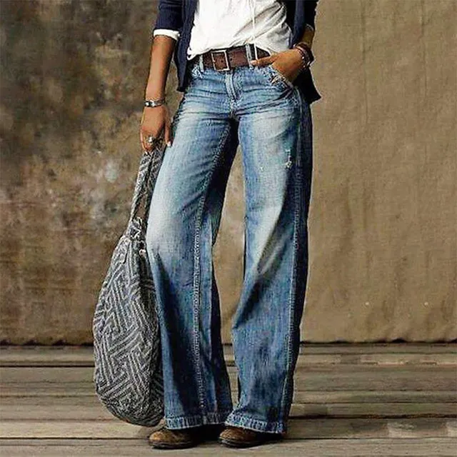 Madisyn - Retro Jeans mit weitem Bein