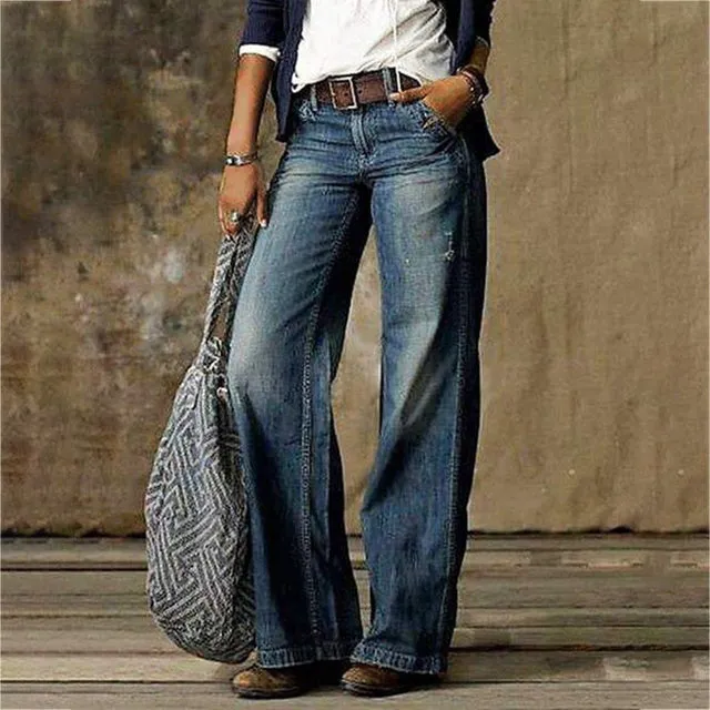 Madisyn - Retro Jeans mit weitem Bein