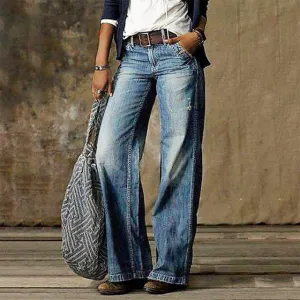 Madisyn - Retro Jeans mit weitem Bein