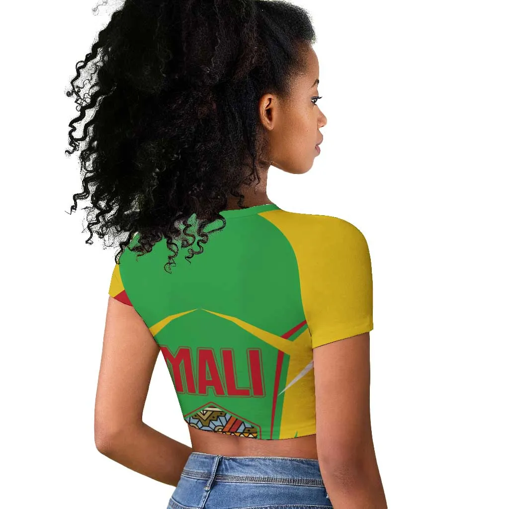 Mali Vulture Eagles Raglan Cropped T shirt African Pattern Flag Color TS04