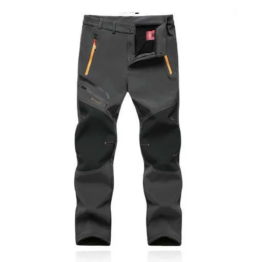 Man Winter Waterproof Trekking Fleece Outdoor Hiking Pants Men Camping Climbing skiing Softshell Trousers Fishing 5XL P16