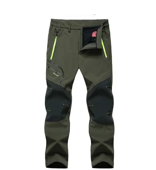 Man Winter Waterproof Trekking Fleece Outdoor Hiking Pants Men Camping Climbing skiing Softshell Trousers Fishing 5XL P16