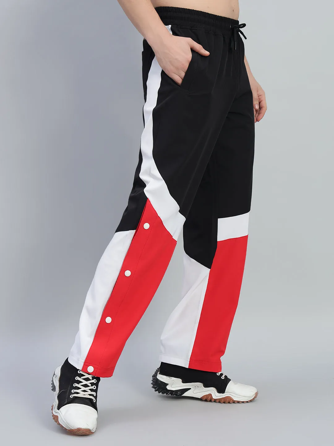Marco Relaxed Fit Cargo Pants (Black-Red)