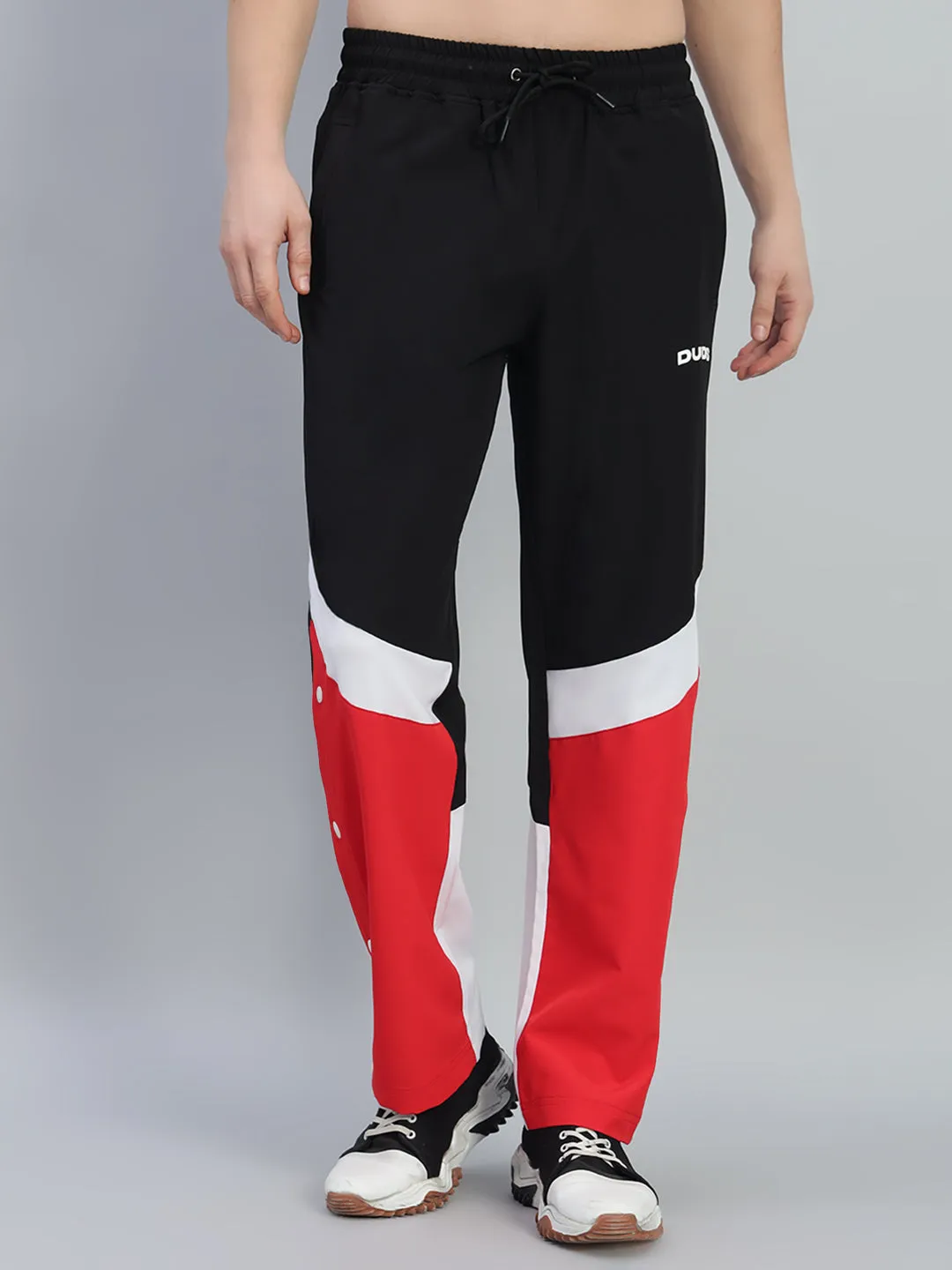 Marco Relaxed Fit Cargo Pants (Black-Red)