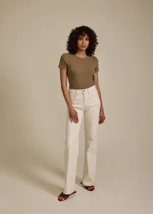 Marli Wide Leg With Raw Hem || Parchment