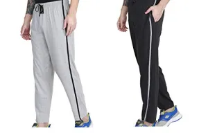 Maxis Men's Regular Fit Track pants(Pack of 2)(TRKSGRYMELANGE CHRMELANGE_LARGE_Multicolored_Large)
