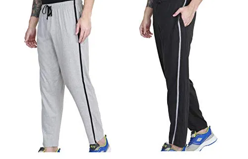 Maxis Men's Regular Fit Track pants(Pack of 2)(TRKSGRYMELANGE CHRMELANGE_LARGE_Multicolored_Large)