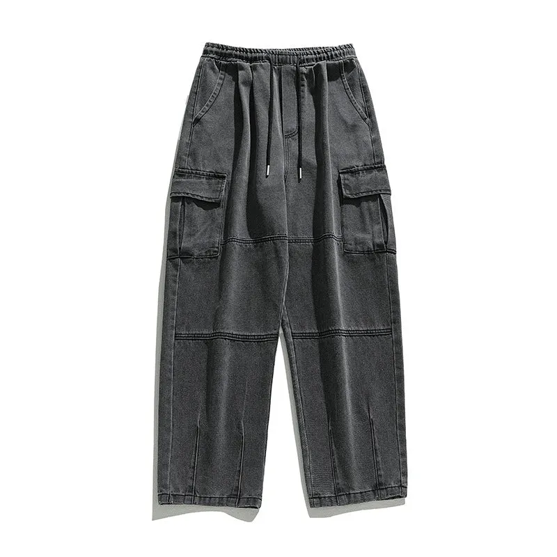 Men Cargo Pants Retro Classic Men's Pocket Jeans Spring Trousers