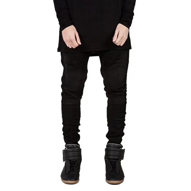 Men Jeans Biker Jeans Fashion Hiphop Skinny Jeans For Men Streetwear Hip Hop Stretch Hombre Slim  Pants