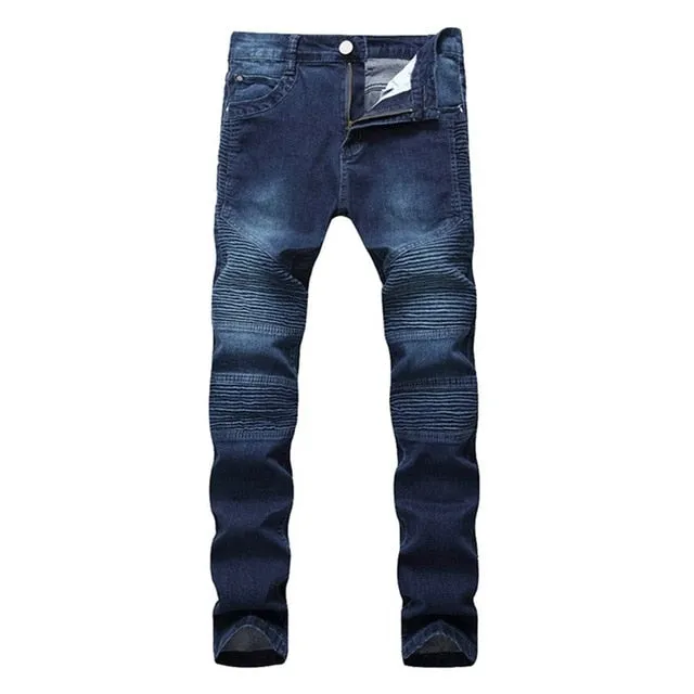 Men Jeans Biker Jeans Fashion Hiphop Skinny Jeans For Men Streetwear Hip Hop Stretch Hombre Slim  Pants