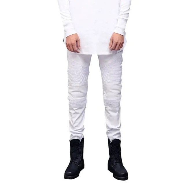 Men Jeans Biker Jeans Fashion Hiphop Skinny Jeans For Men Streetwear Hip Hop Stretch Hombre Slim  Pants