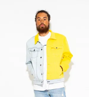 Men Trucker Block Color Denim  Jacket 913