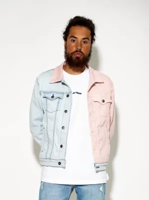 Men Trucker Block Color Denim  Jacket 915