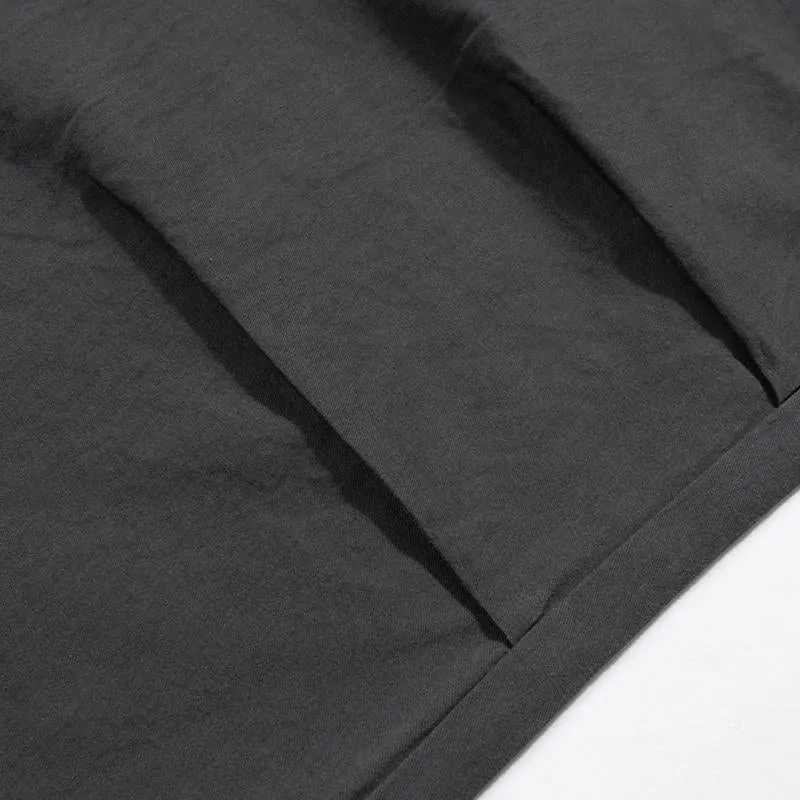 Men's And Women's Pleated Cropped Trousers Unisex Straight High Street Multi-Pocket Casual Trendy Double-Tone Pants