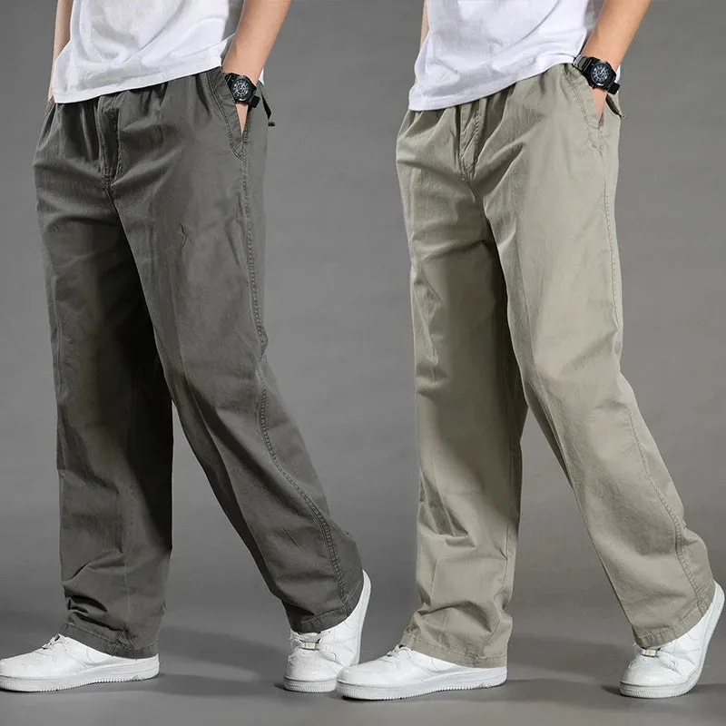 Men's Cargo Pants Summer Spring Cotton Joggers, 6XL