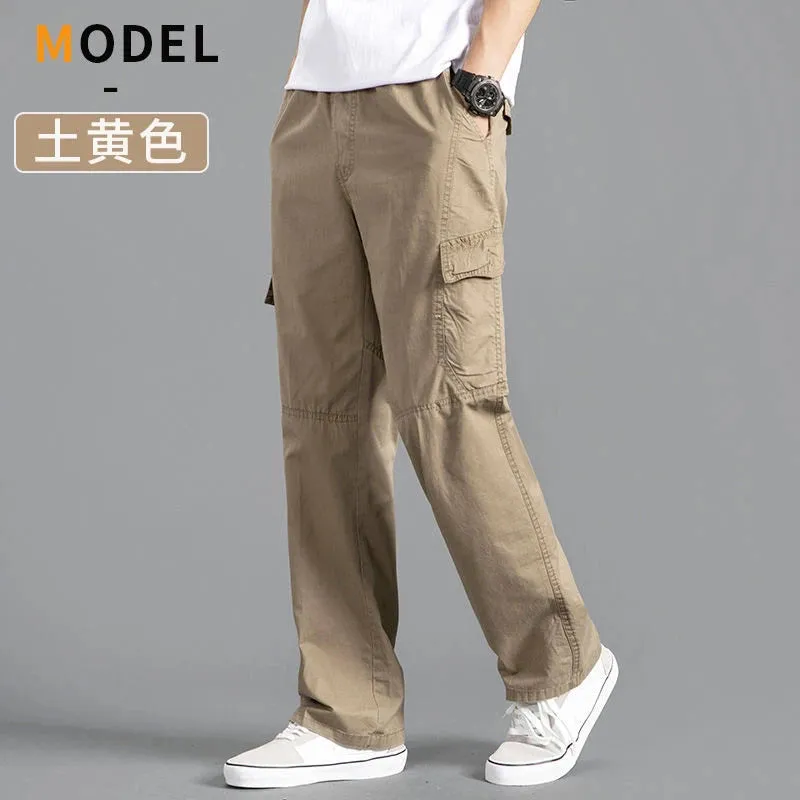 Men's Cargo Pants Summer Spring Cotton Joggers, 6XL