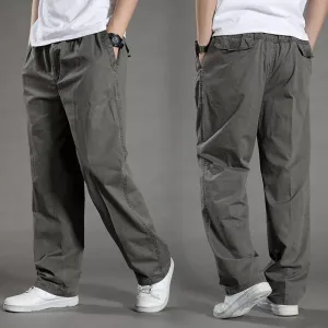 Men's Cargo Pants Summer Spring Cotton Joggers, 6XL