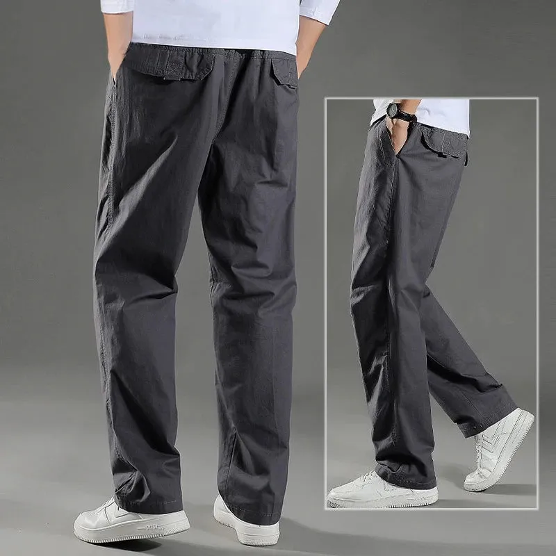 Men's Cargo Pants Summer Spring Cotton Joggers, 6XL