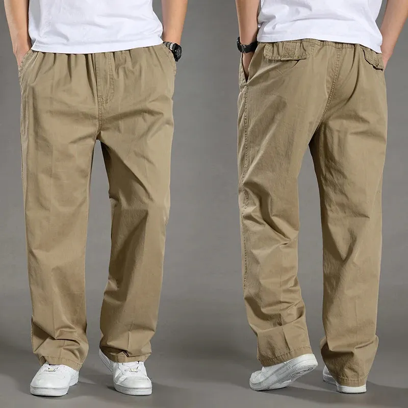 Men's Cargo Pants Summer Spring Cotton Joggers, 6XL