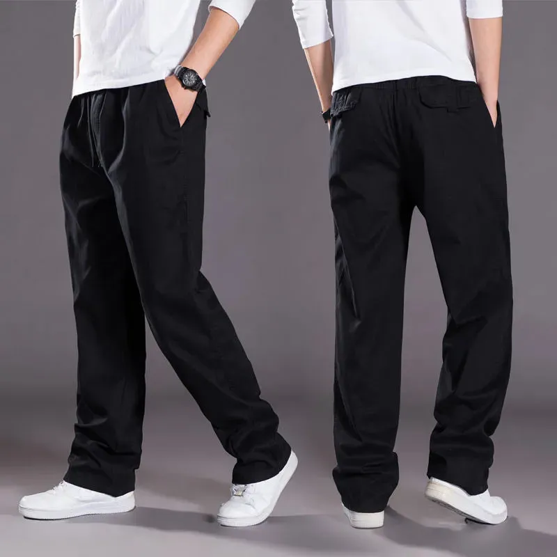 Men's Cargo Pants Summer Spring Cotton Joggers, 6XL