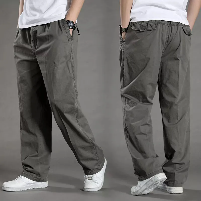 Men's Cargo Pants Summer Spring Cotton Joggers, 6XL