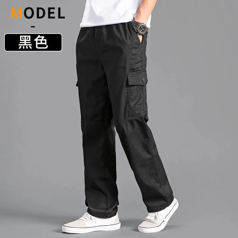 Men's Cargo Pants Summer Spring Cotton Joggers, 6XL