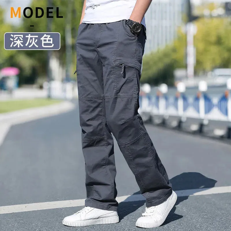 Men's Cargo Pants Summer Spring Cotton Joggers, 6XL