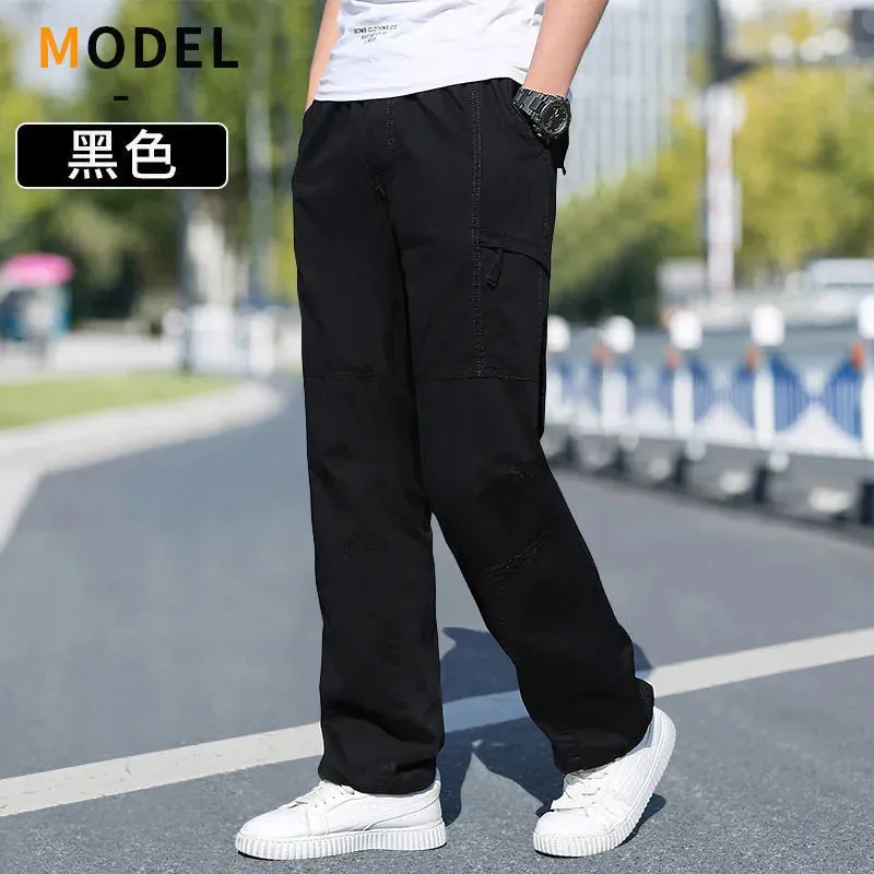 Men's Cargo Pants Summer Spring Cotton Joggers, 6XL