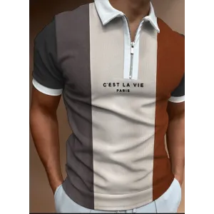 Men's Casual Contrast Polo Shirt