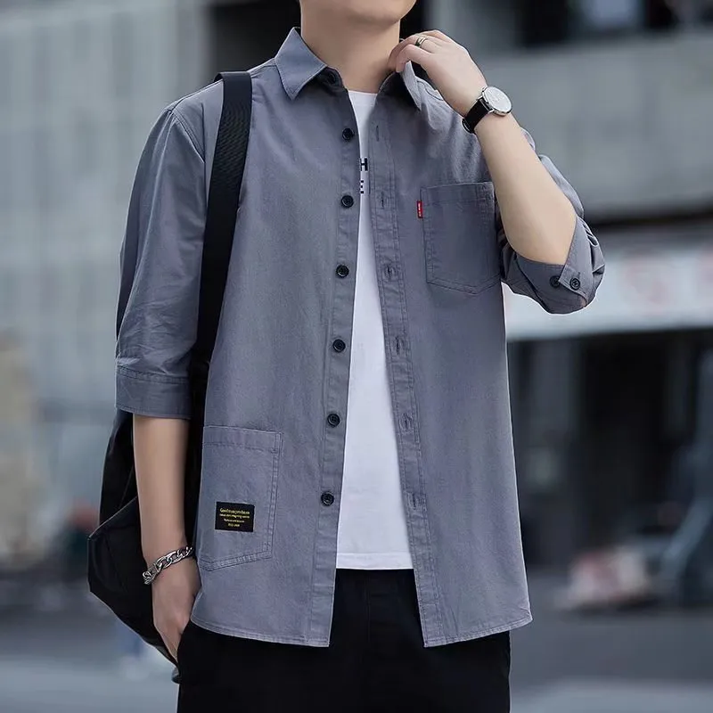 Men's Casual Cotton Medium Sleeve Shirt（50% OFF）