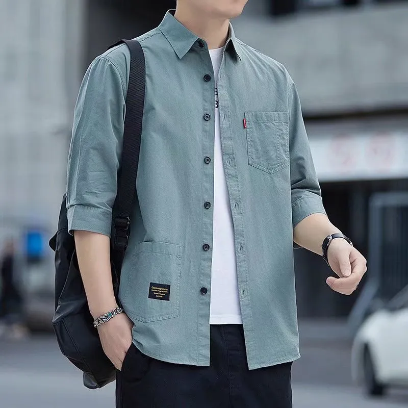 Men's Casual Cotton Medium Sleeve Shirt（50% OFF）