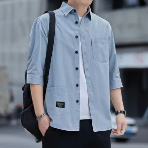 Men's Casual Cotton Medium Sleeve Shirt（50% OFF）