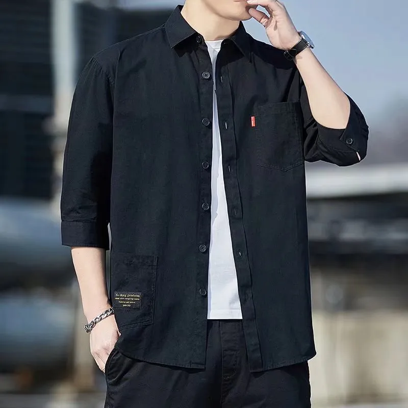 Men's Casual Cotton Medium Sleeve Shirt（50% OFF）