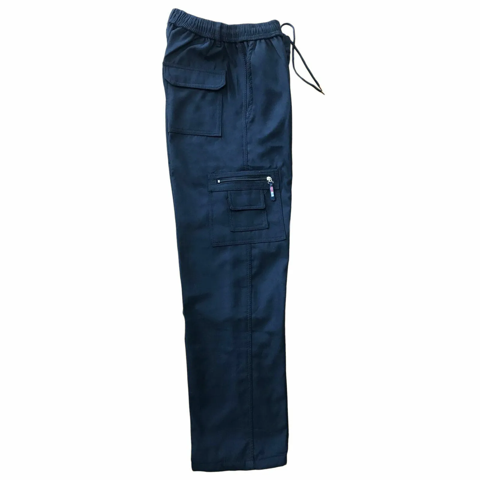 MENS FLEECE LINED CARGO BOTTOMS ELASTICATED WALKING TROUSERS COMBAT WORK PANTS
