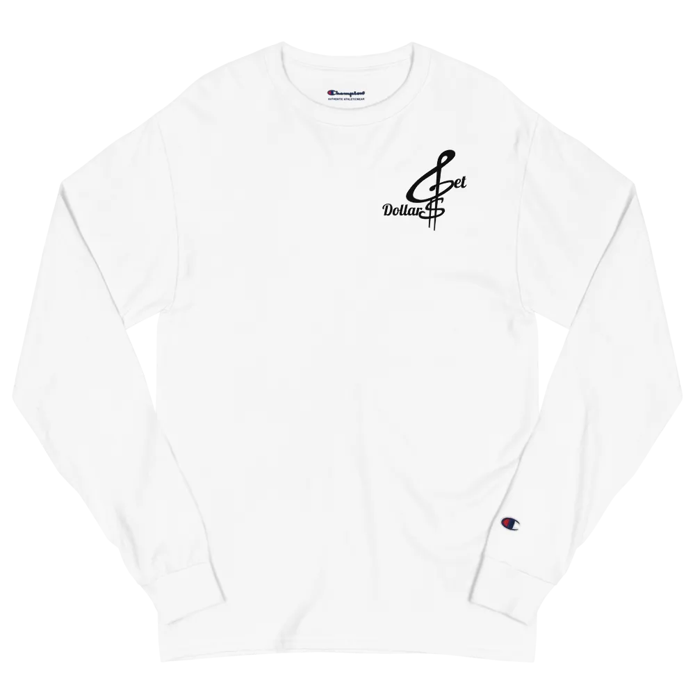 Men's Get Dollars Champion Long Sleeve Shirt (Black Logo)