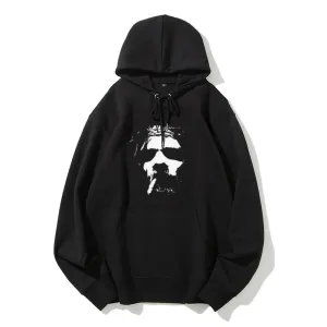Mens Horror Portrait Face Graphic Pullover Hoodies
