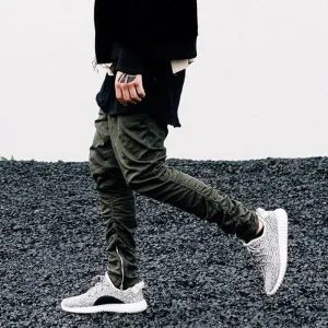 Mens Pants Side Zipper Men Slim Fear Of God Boost Casual Kanye West Trousers Elastic Harem Pant